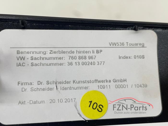 VW Touareg 760 Inleg Dashboard Portieren set