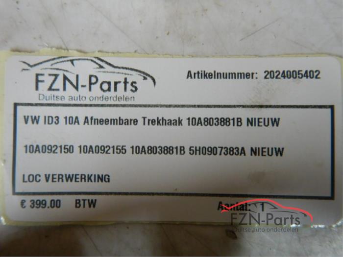 VW ID3 10A Afneembare Trekhaak Nieuw