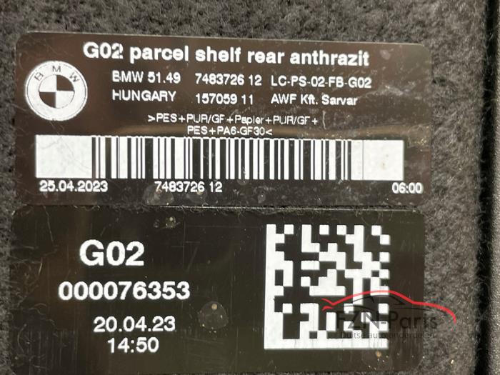 BMW X4 G02 LCI Hoedenplank 2-delig