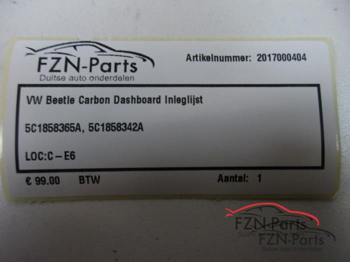 VW Beetle Carbon Dashboard Inleglijst