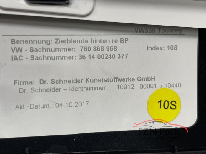 VW Touareg 760 Inleg Dashboard Portieren set