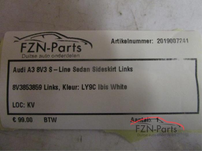 Audi A3 8V3 S-Line 3 deurs Sideskirt Links