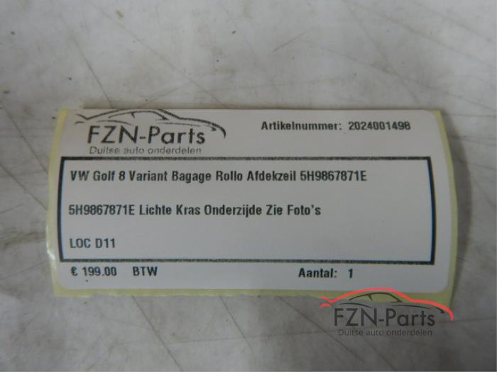 VW Golf 8 Variant Bagage Rollo Afdekzeil