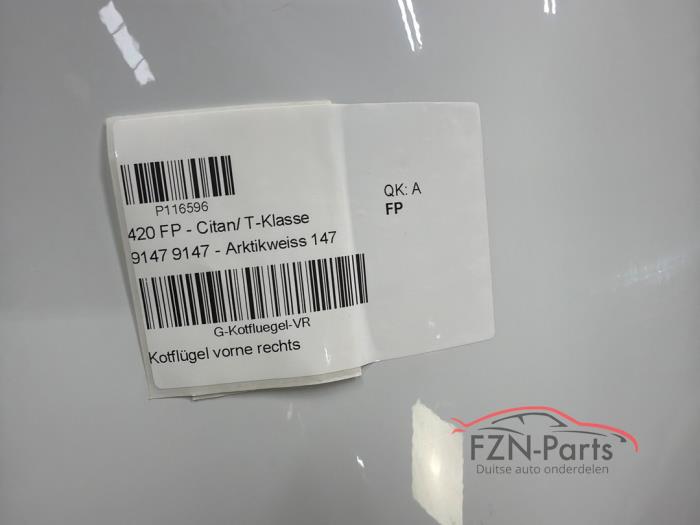 Mercedes-Benz Citan 420 Zijscherm spatscherm Rechts-voor