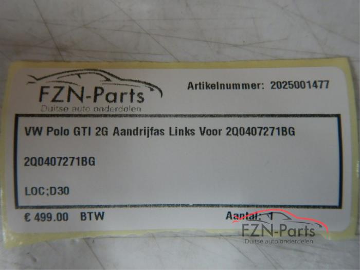 VW Polo 2G GTI Aandrijfas Links-voor