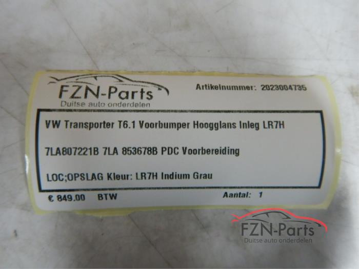 VW Transporter T6.1 Voorbumper Hoogglans Inleg LR7H