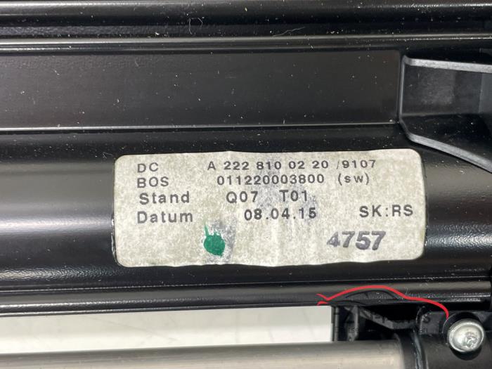 Zonnescherm elektrisch rechts-achter Mercedes S-Klasse (23635188)