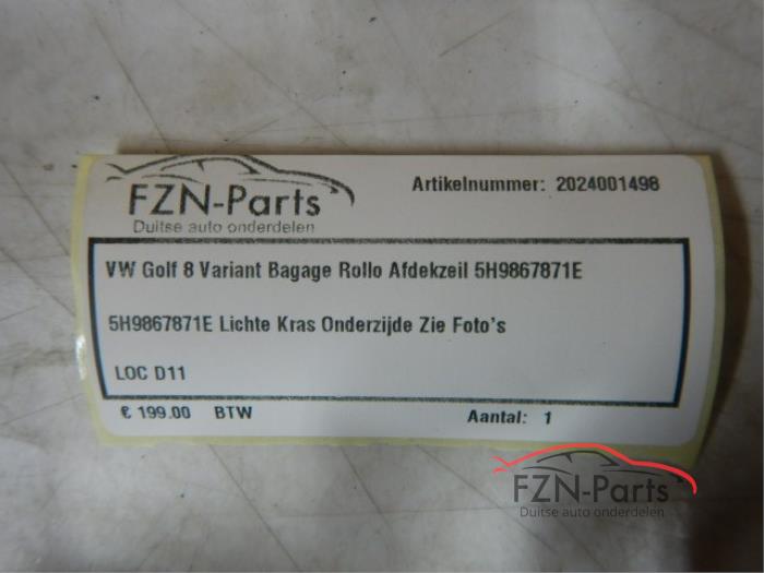 VW Golf 8 Variant Bagage Rollo Afdekzeil