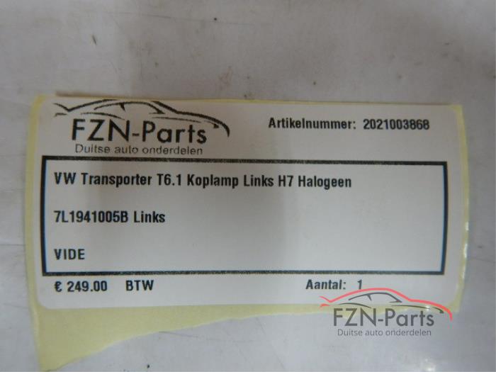VW Transporter T6.1 Koplamp Links H7 Halogeen