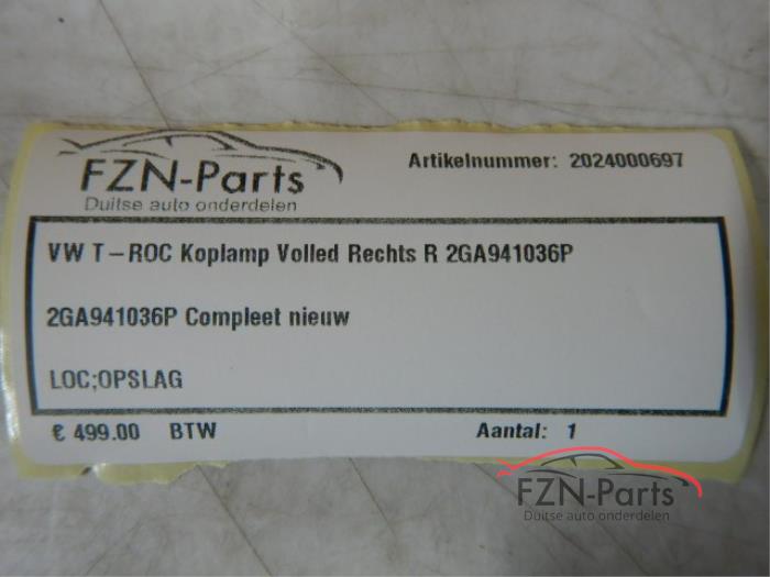 VW T-ROC Roplamp Volled Rechts R