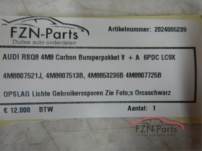 Audi RSQ8 4M8 Carbon Bumperpakket Voor + Achter 6PDC
