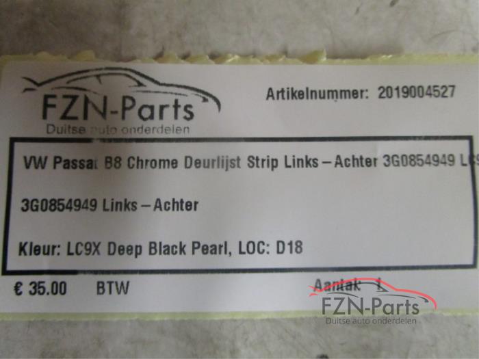 VW Passat B8 Chrome deurlijst Strip Links-achter