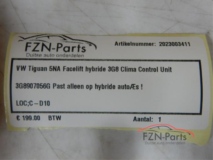 VW Tiguan 5NA Facelift Hybride 3G8 Clima control unit