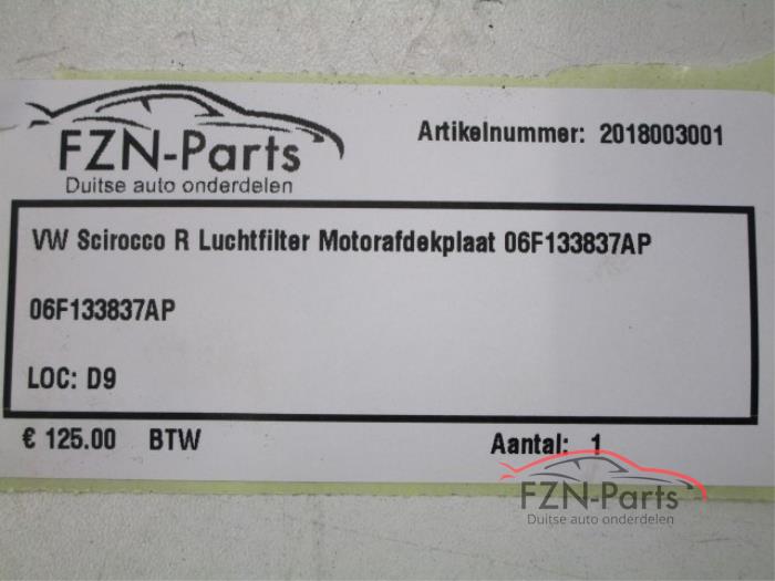 VW Scirocco R Luchtfilter Motorafdekplaat