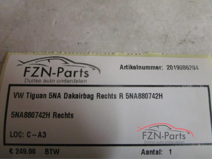 VW Tiguan 5NA Dakairbag Rechts R