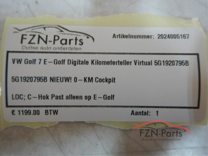 VW Golf 7 E-Golf Digitale Teller Kilometerteller Virtual cockpit