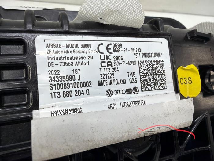 VW ID.Buzz 1T3 Bijrijders passagier airbag dasbboard