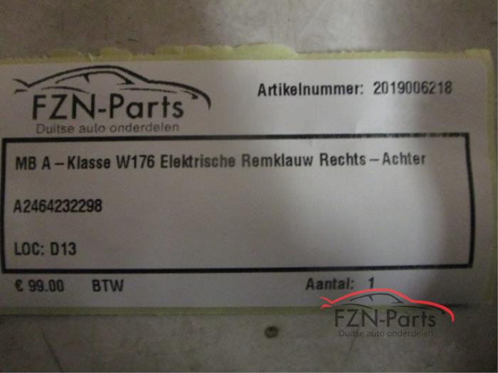 Mercedes - Benz A-Klasse W176 Elektrische Remklauw Rechts - Achter