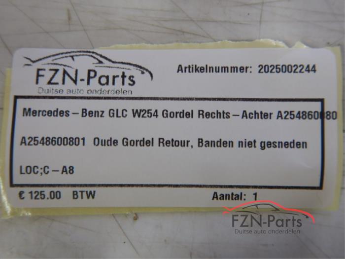 Mercedes-Benz GLC-Klasse W254 Gordel Rechts-achter