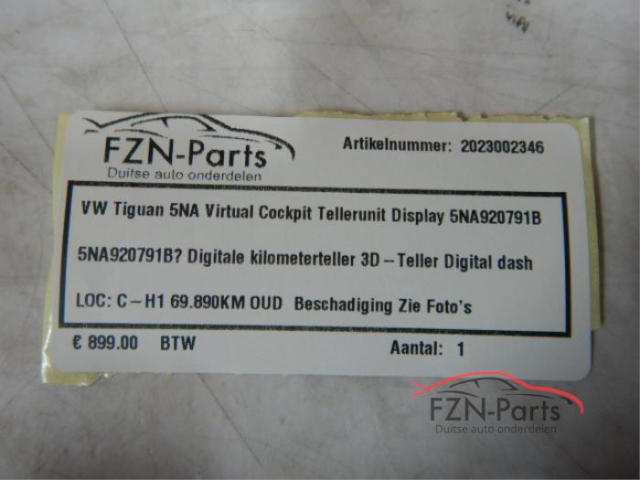 VW Tiguan 5NA Virtual cockpit Tellerunit Digitaal