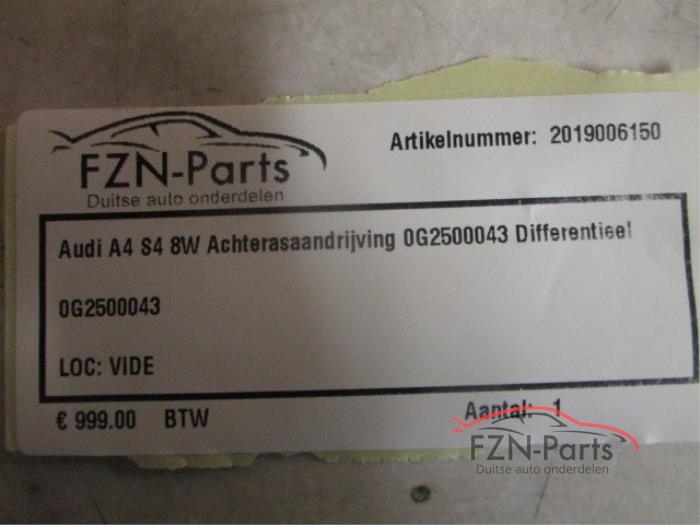 Audi A4 S4 8W Achterasaandrijving Differentieel
