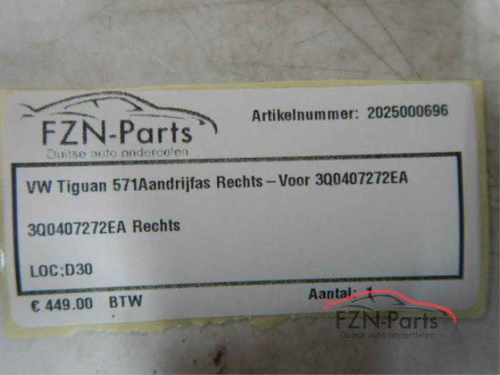 VW Tiguan 571 Aandrijfas Rechts-voor