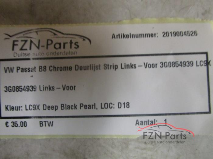 VW Passat B8 Chrome Deurlijst Strip links-voor