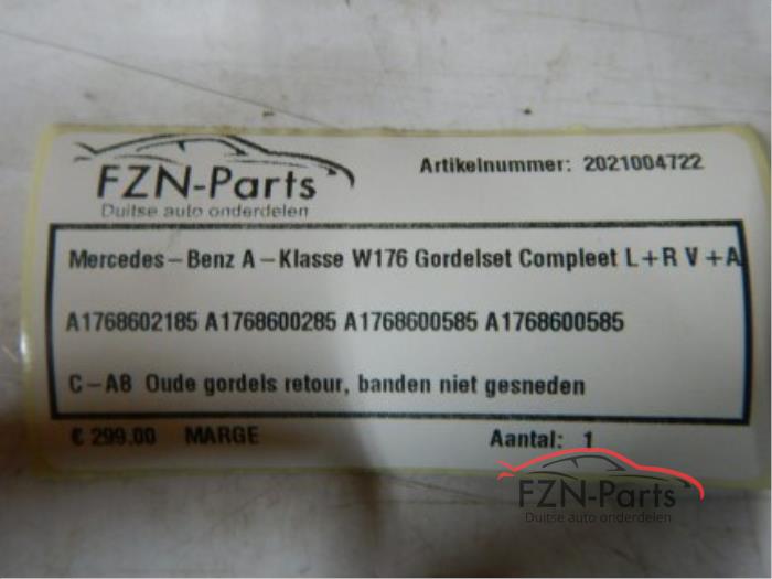 Mercedes-benz A-klasse W176 Gordelset compleet
