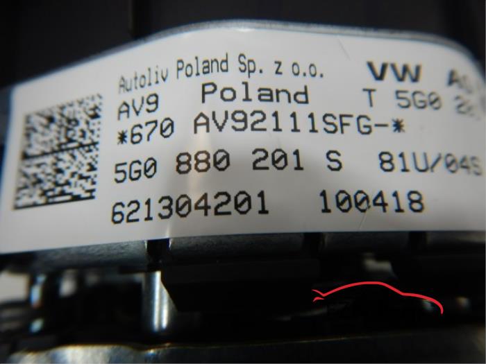 VW Golf 7 Stuurairbag met lichte schade