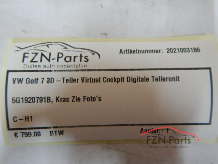 VW Golf 7 3D-Teller Virtual cockpit digitaal