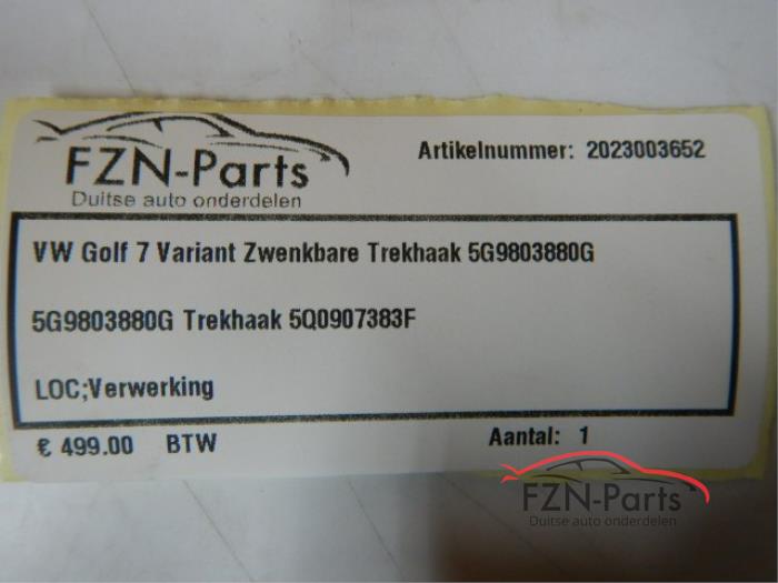 VW Golf 7 Variant Zwenkbare trekhaak
