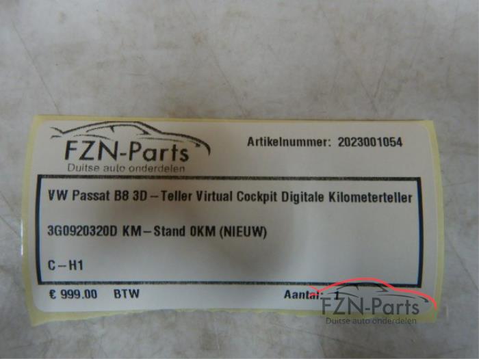 VW Passat B8 3D-Teller Virtual cockpit Digitaal