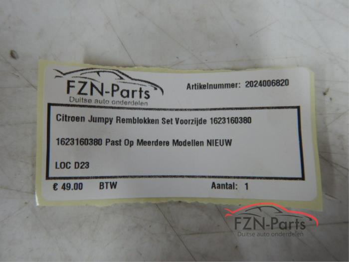 Citroen Jumpy Remblokken Set Voorzijde