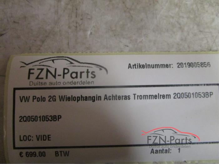 VW Polo 2G Wielophanging Achteras Trommelrem