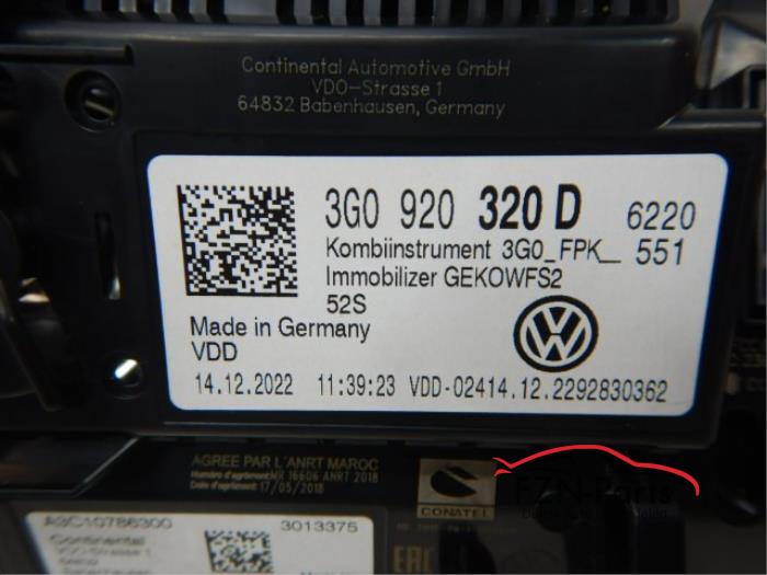 VW Passat B8 3D-Teller Virtual cockpit Digitaal