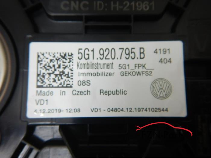 VW Golf 7 E-Golf Digitale Teller Kilometerteller Virtual cockpit