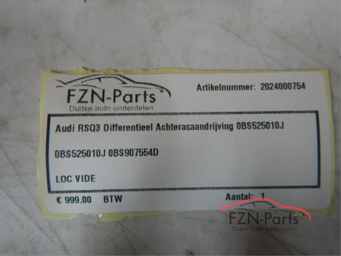 Audi RSQ3 8U0 Differentieel Achterasaandrijving