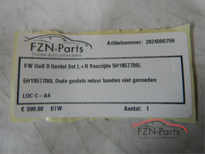 VW Golf 8 Gordelset voorzijde met stoelpatroon links rechts