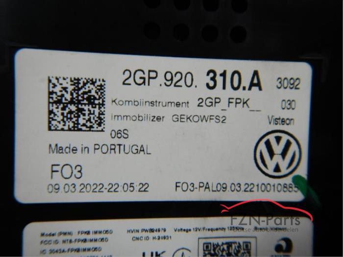 VW Polo 2G FL 3D Teller Virtual cockpit Digitaal