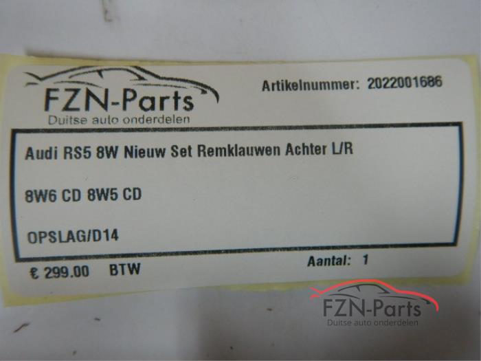 Audi RS5 8W Nieuw Set Remklauwen Achter L/R