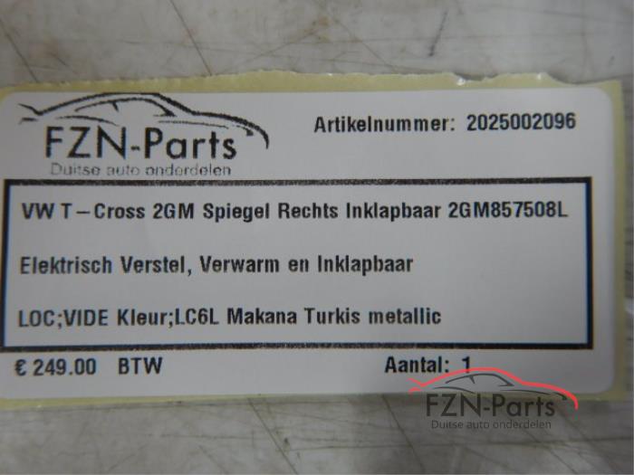 VW T-Cross 2GM Spiegel Rechts Inklapbaar