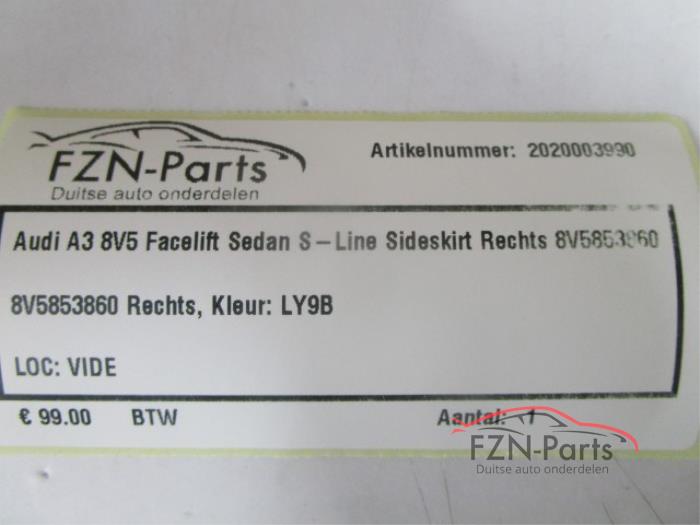 Audi A3 8V5 Facelift Sedan S-Line sideskirt rechts