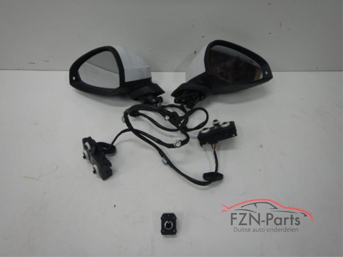 Audi A4 8W Spiegel set links rechts inklapbaar wit