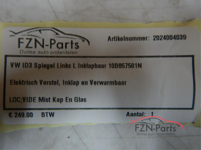VW ID3 Spiegel links inklapbaar
