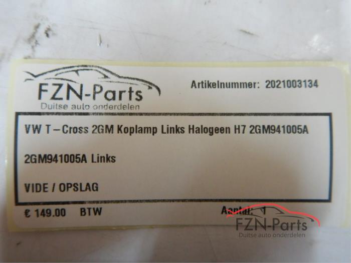 VW T-Cross 2GM Koplamp Links Halogeen H7