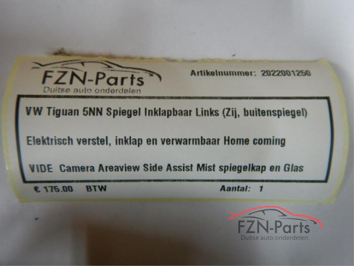 VW Tiguan 5NN Buitenspiegel Links