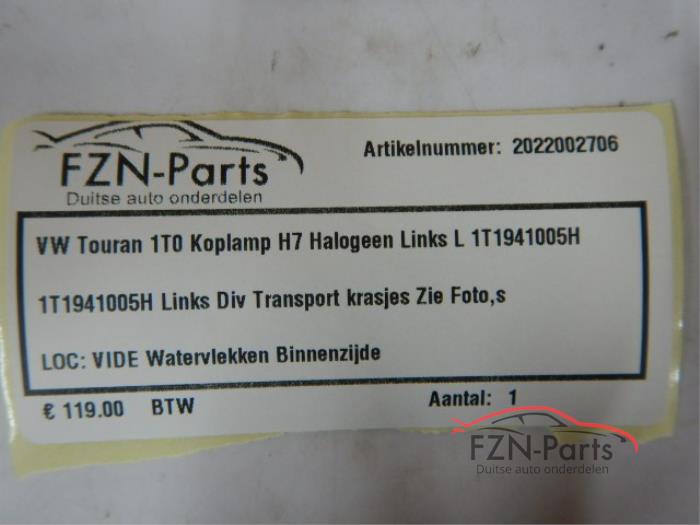 VW Touran 1T0 koplamp H7 Halogeen Links