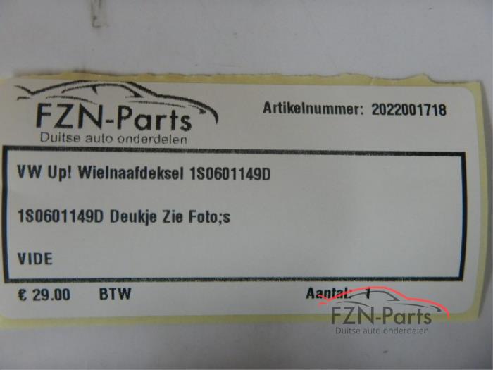 VW Up! Wielnaafdeksel Naafkapje Wit