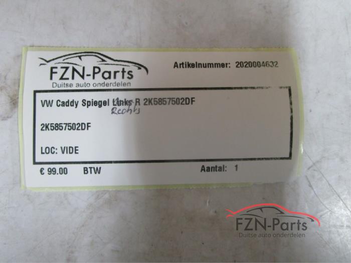 VW Caddy 2K5 Zij buiten spiegel rechts