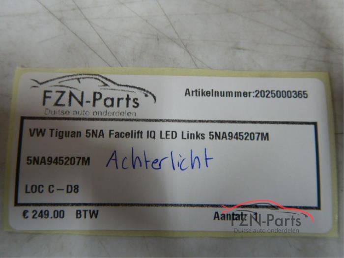 VW Tiguan 5NA Achterlicht Facelift IQ LED Links